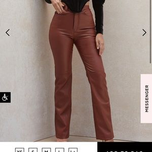House of CB, vegan leather pants, Brown. Size small, worn once.